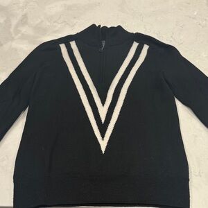 G/FORE Black Sweater with White V-Stripe